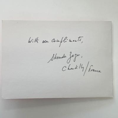 Royal court of Albania Skënder Zogu signed card 