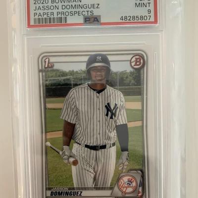 2020 Bowman Jasson Dominguez Paper Prospects PSA 9 Yankees