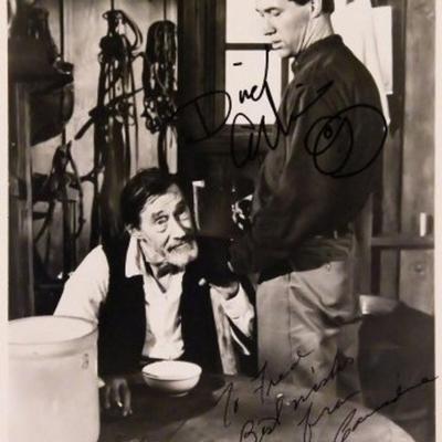 John & David Carradine signed movie still photo 