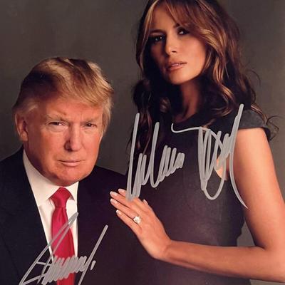 Donald and Melania Trump signed photo