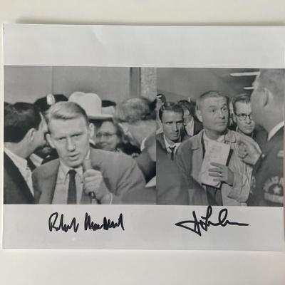 JFK Assassination Journalists Robert MacNeil and Jim Lehrer signed photo