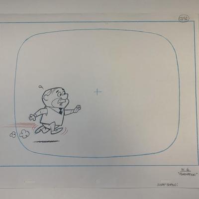 Scott Shaw original artwork for animation cel