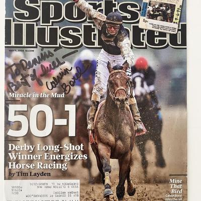 Jockey Calvin Borel signed magazine page