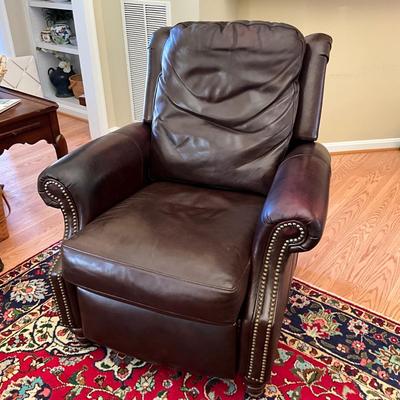 032 Vintage Brown Leather Bradington Young by Hooker Furniture Co Reclining Chair