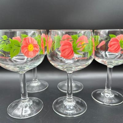 FRANCISCAN “Desert Rose” Goblets & Glass Pitcher