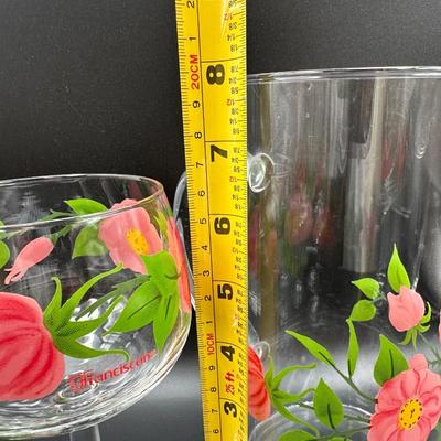 FRANCISCAN “Desert Rose” Goblets & Glass Pitcher