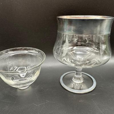 Vintage Arcadia Crystal Rumania Caviar Shrimp Cocktail Seafood Servers