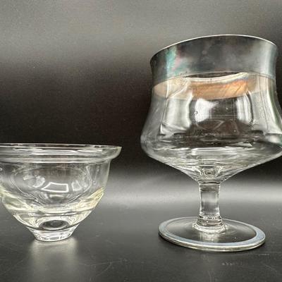 Vintage Arcadia Crystal Rumania Caviar Shrimp Cocktail Seafood Servers