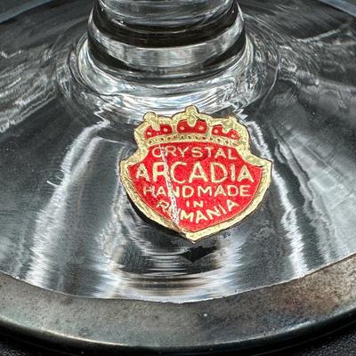 Vintage Arcadia Crystal Rumania Caviar Shrimp Cocktail Seafood Servers