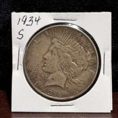 1934 S Peace Dollar