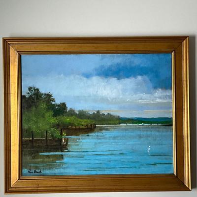046 Original Landscape on Board Singed Ron Minick