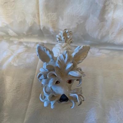 Pair of spaghetti porcelain dogs