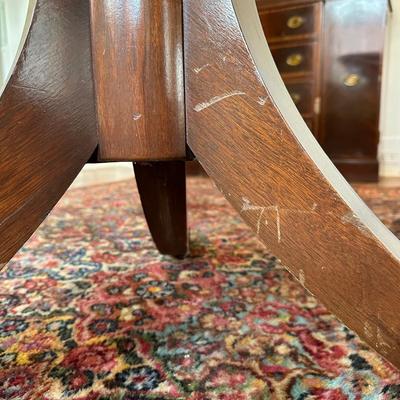 Vintage Mahogany Double Pedestal Dining Table w/ 2 Leaves