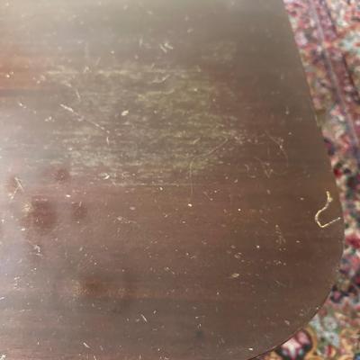 Vintage Mahogany Double Pedestal Dining Table w/ 2 Leaves