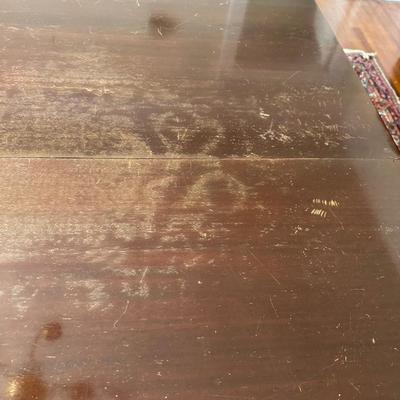 Vintage Mahogany Double Pedestal Dining Table w/ 2 Leaves