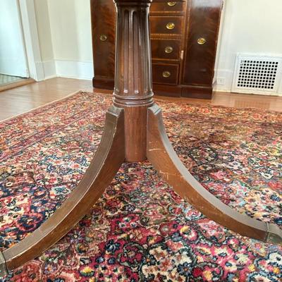 Vintage Mahogany Double Pedestal Dining Table w/ 2 Leaves