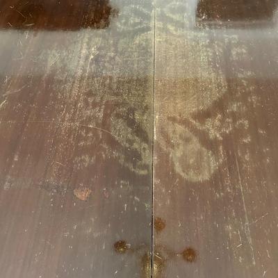 Vintage Mahogany Double Pedestal Dining Table w/ 2 Leaves