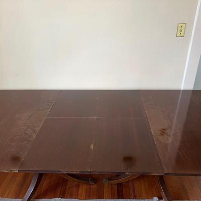 Vintage Mahogany Double Pedestal Dining Table w/ 2 Leaves