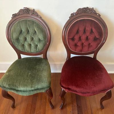 Victorian Rose Wood Occasional Chairs
