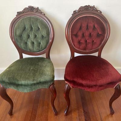 Victorian Rose Wood Occasional Chairs