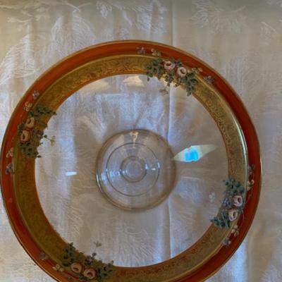 Vtg HP Gold trimmed serving bowl