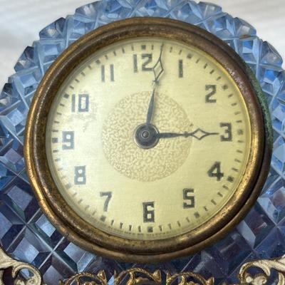 Lot 92 Czech Cut glass Alarm clock