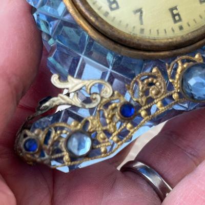 Lot 92 Czech Cut glass Alarm clock