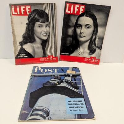 Vintage Magazines Life Magazine 1947 & Post Magazine 1942