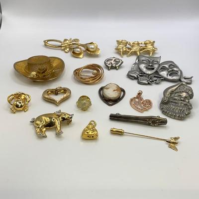 Gold & Silver Pins & Pendants incl. 14K (ST-HS)