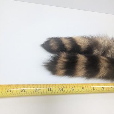 Raccoon Tail Fur Key Ring Set