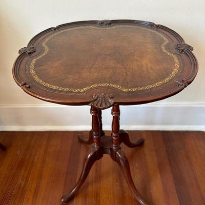 Leather Top Occasional Table