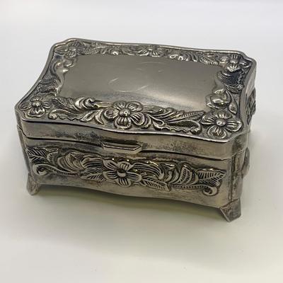 Two Ornate Silver Jewelry Boxes (ST-HS)