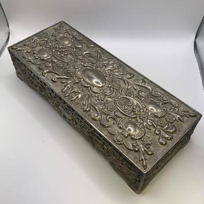 Two Ornate Silver Jewelry Boxes (ST-HS)