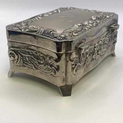 Two Ornate Silver Jewelry Boxes (ST-HS)