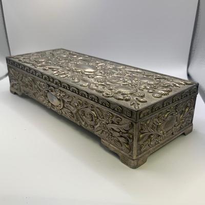 Two Ornate Silver Jewelry Boxes (ST-HS)