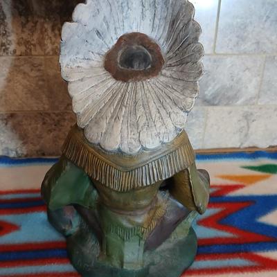 Two Native American ceramic art statues
