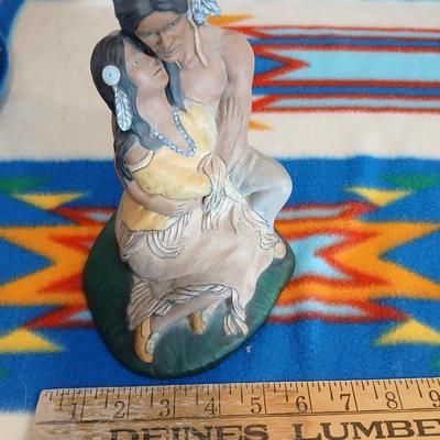 Two Native American ceramic art statues