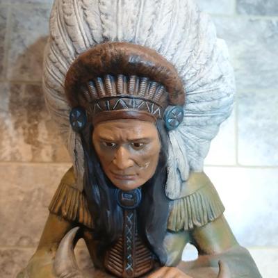 Two Native American ceramic art statues
