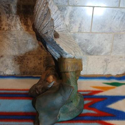 Two Native American ceramic art statues