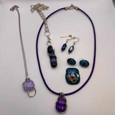 Dichroic Glass Pendants & Earrings (ST-HS)