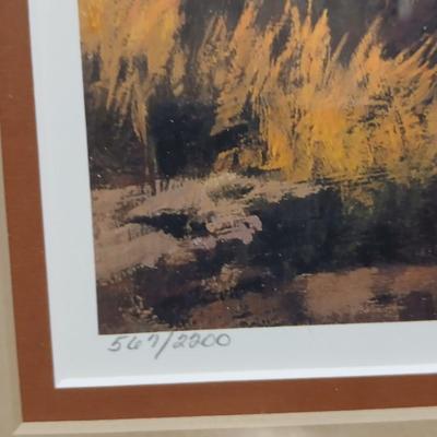 Framed artwork Chief with Horse signed and numbered by Chuck Rens "The Vanishing America"