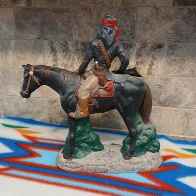 Chief on horse Native American Ceramic Statue Artwork