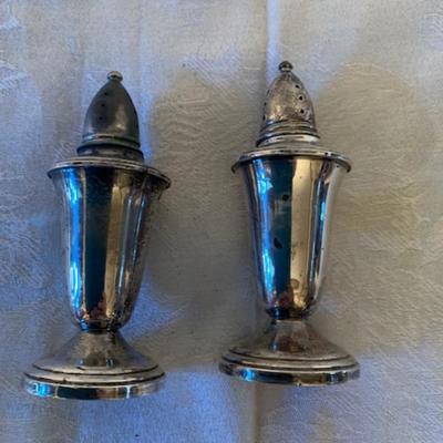 Vintage crown sterling weighted salt and pepper shakers