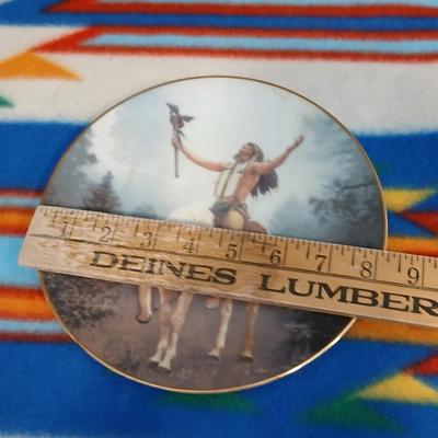 Native American ceramic Statue artwork and Numbered "Deliverance" Collectible plate