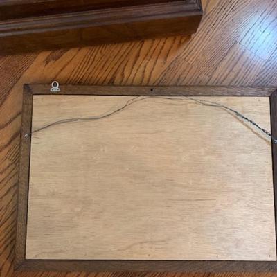 Vtg Framed tile art tray
