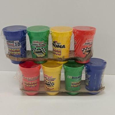 Vintage NASCAR Kellogg's Corn Flakes Plastic Cups