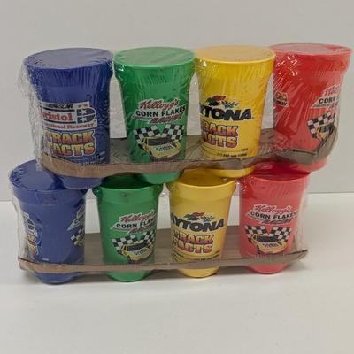 Vintage NASCAR Kellogg's Corn Flakes Plastic Cups