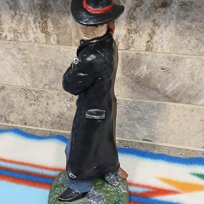 Cowboy ceramic Art Statue and Vintage Old Fitzgerald whisky bottle with horse