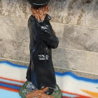 Cowboy ceramic Art Statue and Vintage Old Fitzgerald whisky bottle with horse