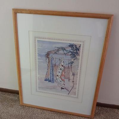 Framed artwork by B. Hobson - Native American's wrapped in blankets